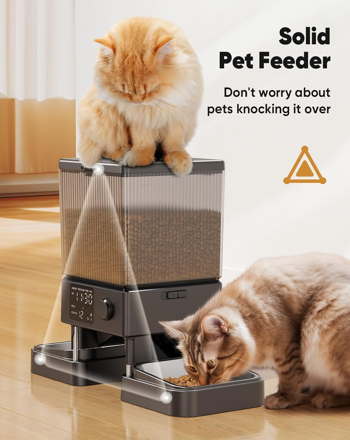 Automatic Cat Feeder for Two Cats, 20 Cups Capacity, Timed Dispenser for Dry Food, Ideal for Small Pets Indoor