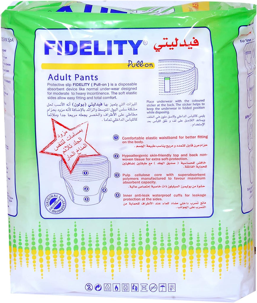 Fidelity adult pull on pants large ' 10 units