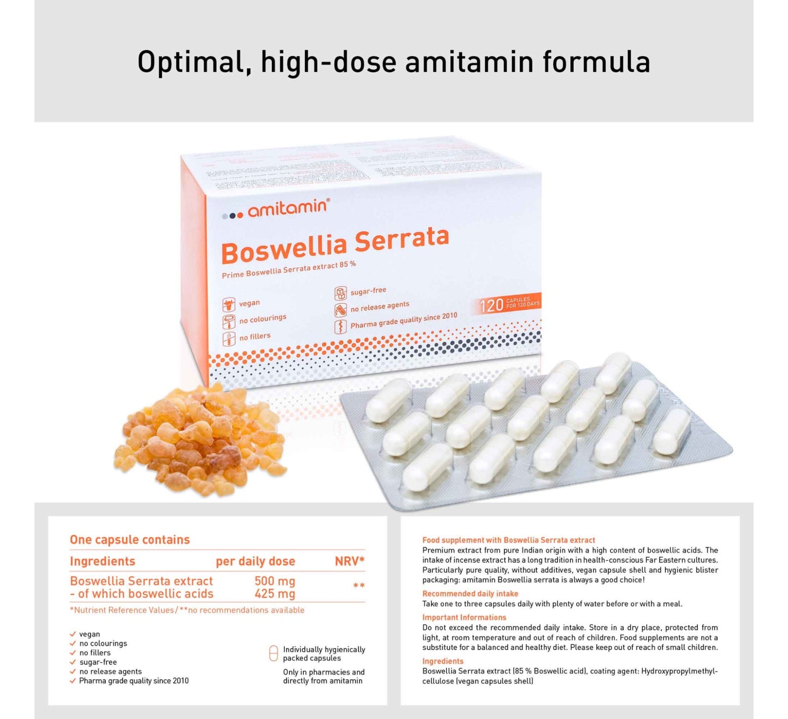 amitamin® Boswellia Serrata - Fully Vegan Quality (120 Days Supply)