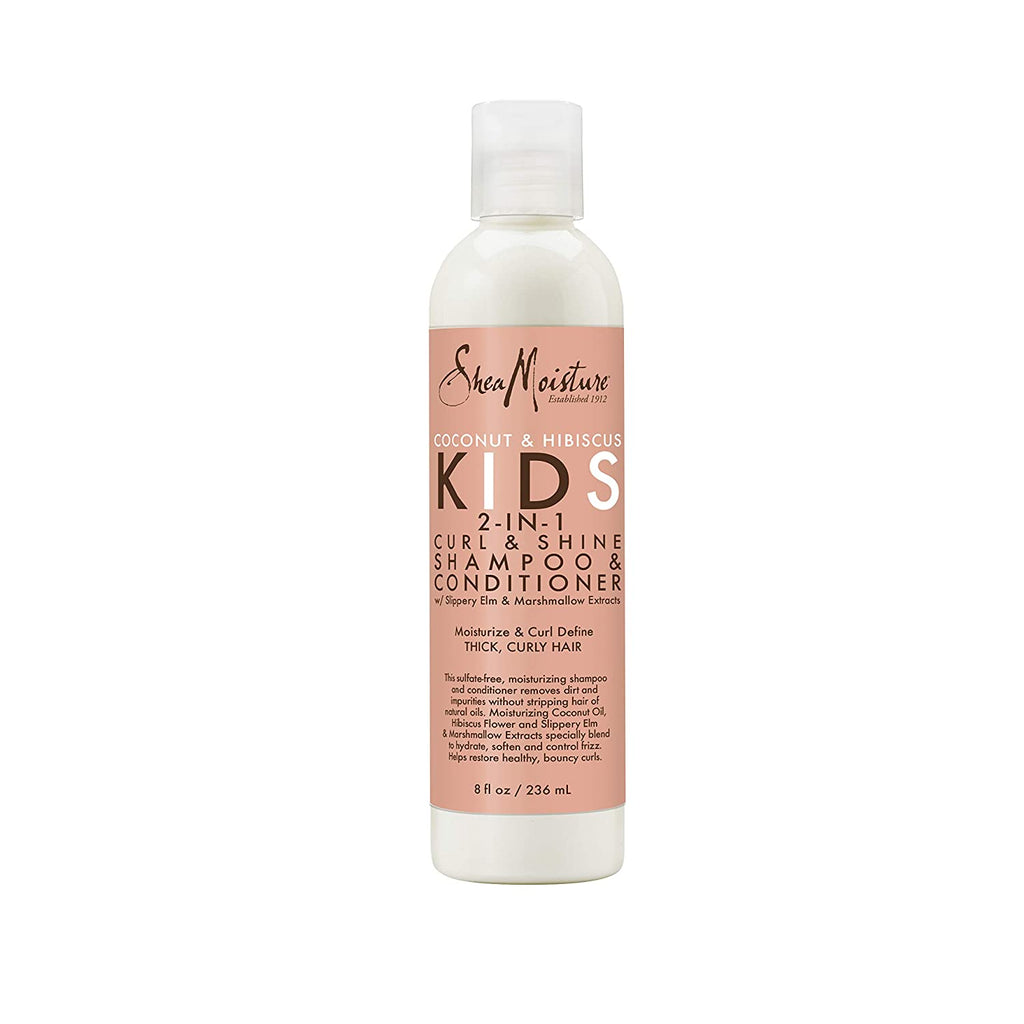 Sheamoisture Kids Shampoo, Detangler and Cream for Moisture and Shine Coconut and Hibiscus Sulfate Free Kids Shampoo and Conditioner, 3.0 Count, White - Free & Fast Delivery