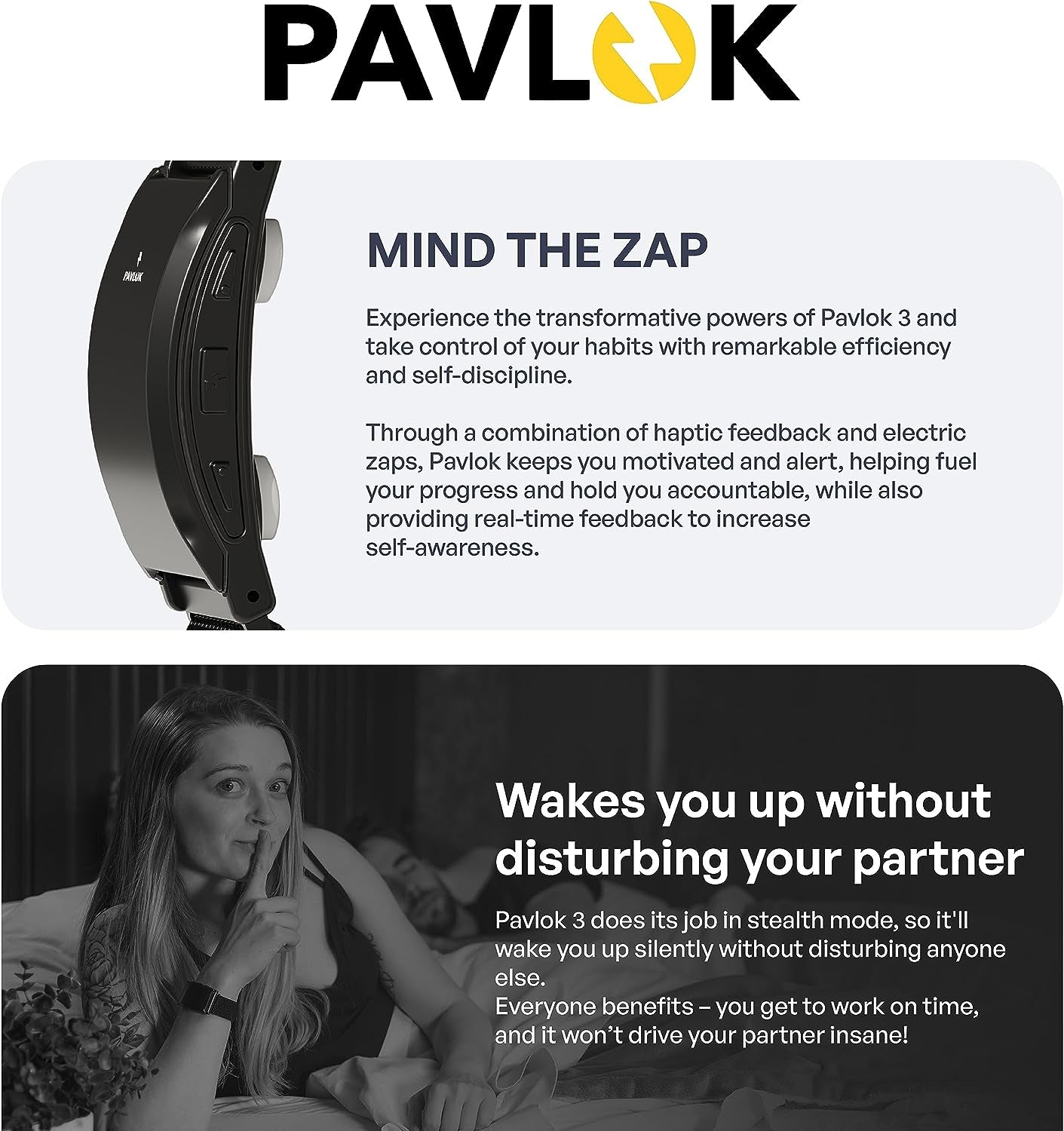 Pavlok 3 – a Personal Life Coach on Your Wrist – Practice Mindfulness and Build Good Habits – Track Your Steps, Activity, and Sleep Patterns! (Sports Edition)