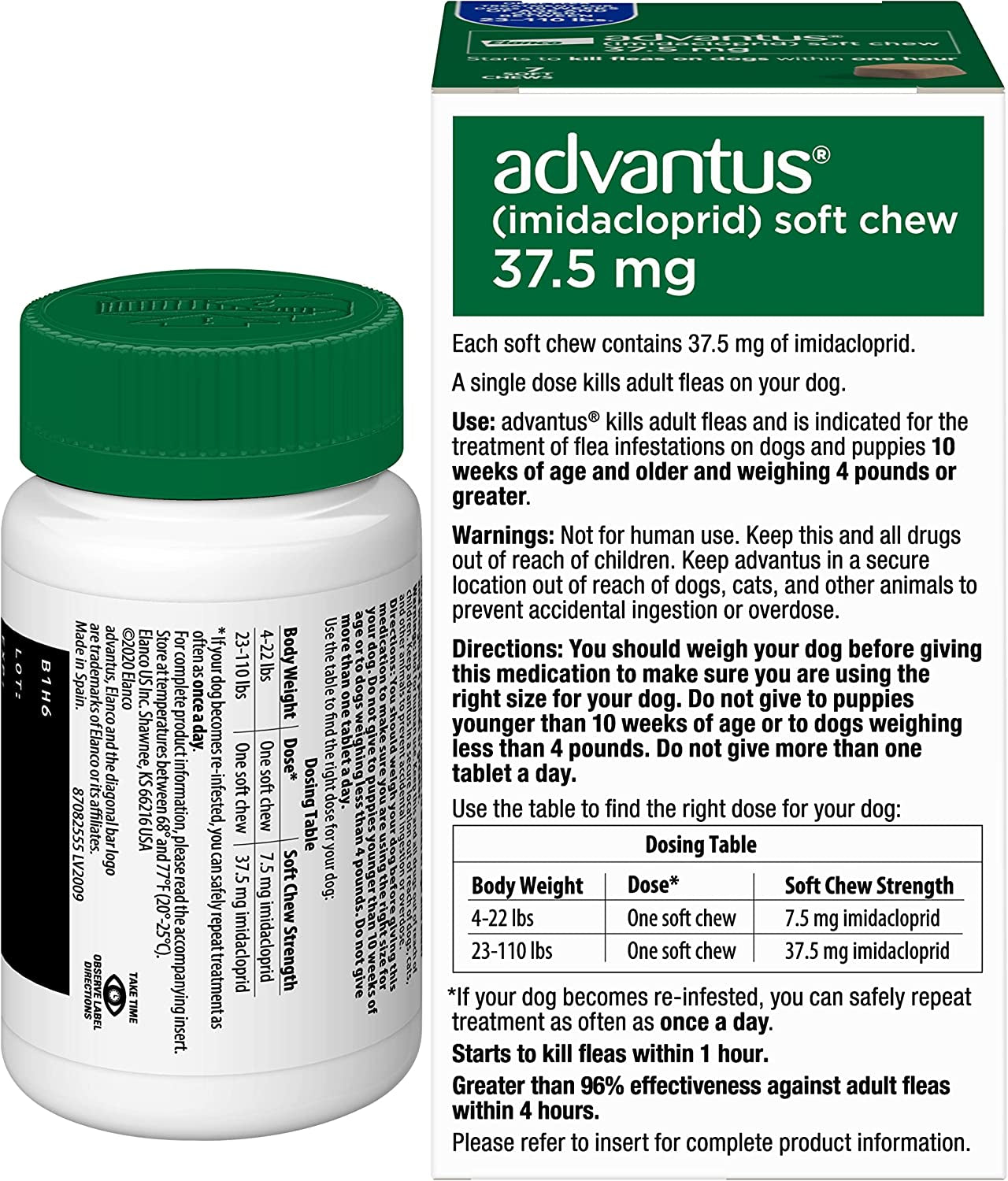 Advantus (Imidacloprid) 7-Count Large Dog Flea Chewable Treatment, for Dogs 23-110 Pounds