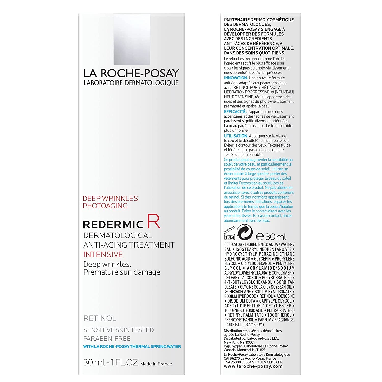 La Roche-Posay Redermic R anti Aging Retinol Cream, Reduces Wrinkles, Fine Lines, and Age Spots with Pure Retinol Face Cream, 1 Fl Oz - Free & Fast Delivery