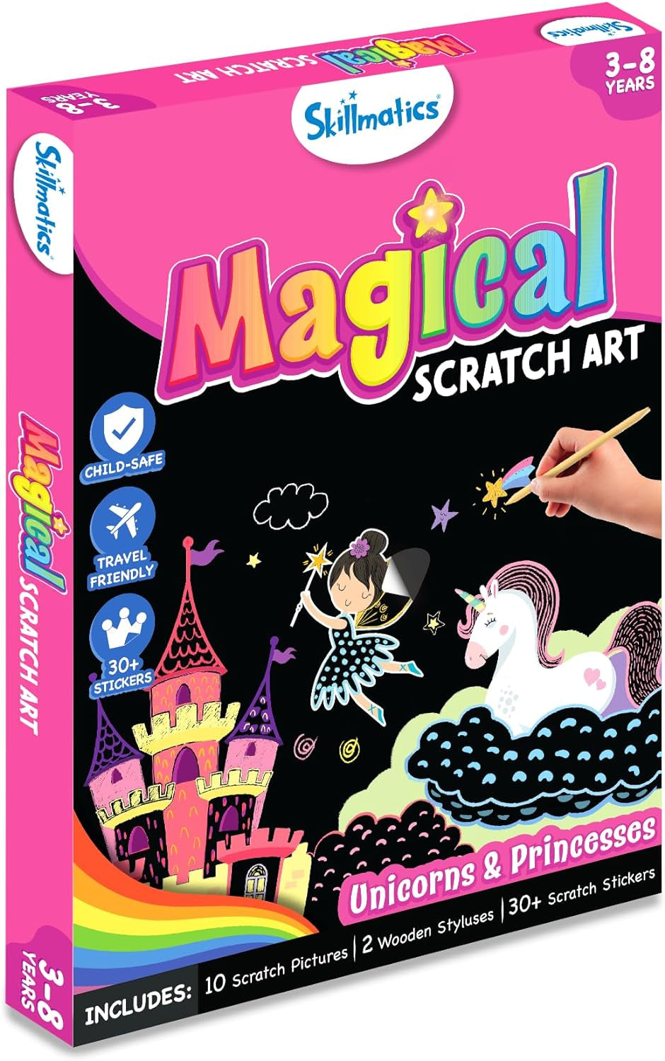 "Enchanting Scratch Art Book for Kids - Unleash Creativity with Unicorns & Princesses! Perfect Craft Kit, DIY Activity, and Sticker Set. Ideal Gift for Toddlers, Girls & Boys Ages 3-8. Great for Travel!"
